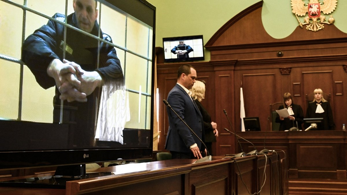 La lectura de la condena contra Navalny Foto AFP