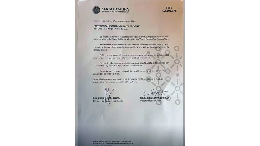 Parte médico de Jorge Lanata