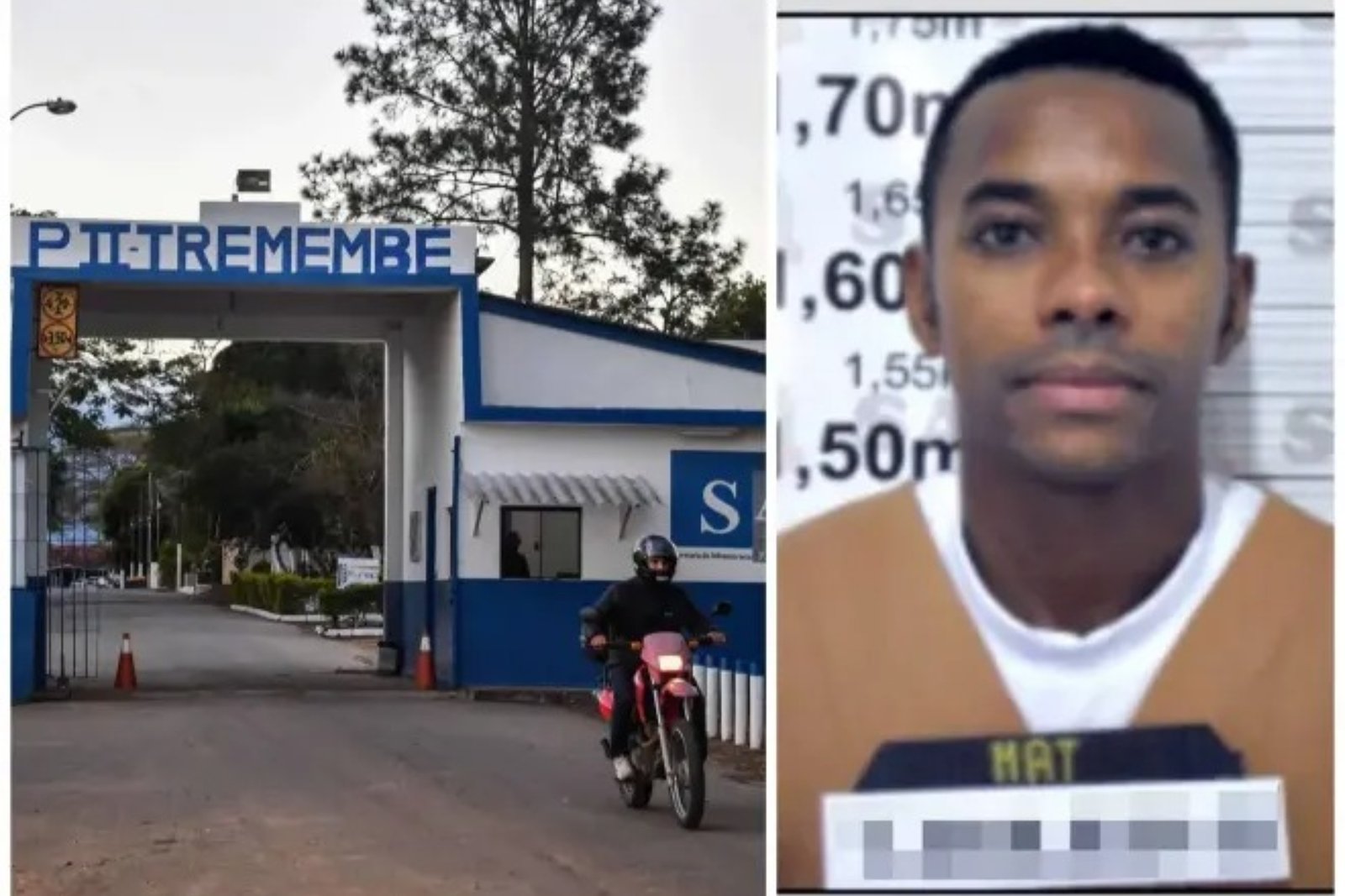 Un montaje con una imagen de Robinho.