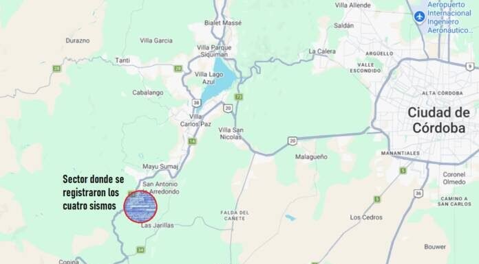 Cuatro temblores en menos de 24 horas en el sur de Punilla: actividad inusual muy cerca de Carlos Paz