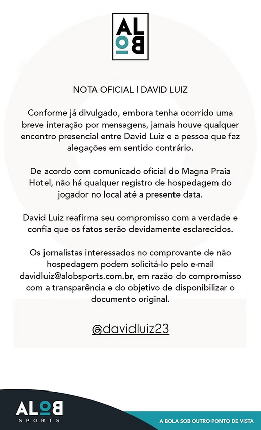 Filtran las amenazas de David Luiz a una chica por no querer hacer un trío: