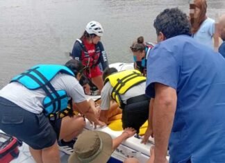 De la tabla al hospital: accidente náutico en el dique Los Molinos
